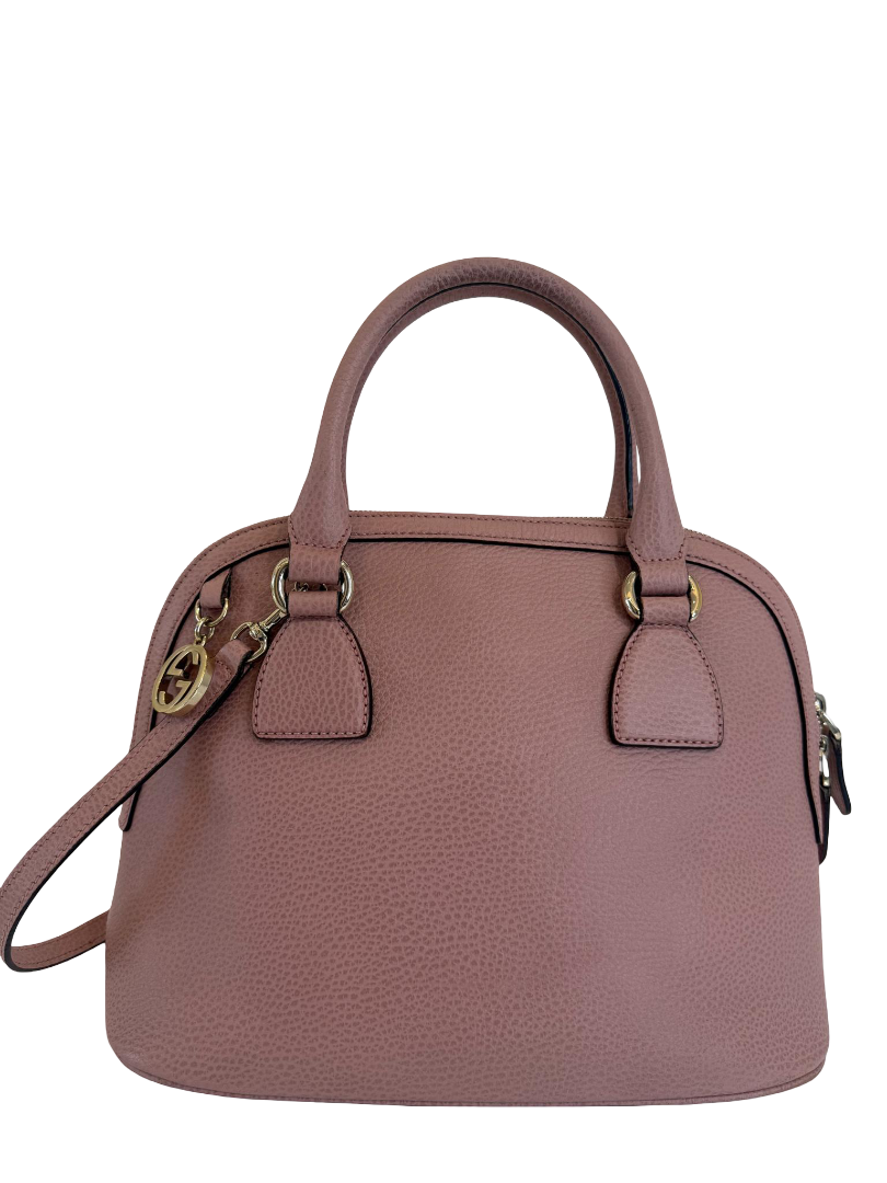 Gucci Dollar Calfskin Small GG Charm Dome Bag Baby Pink