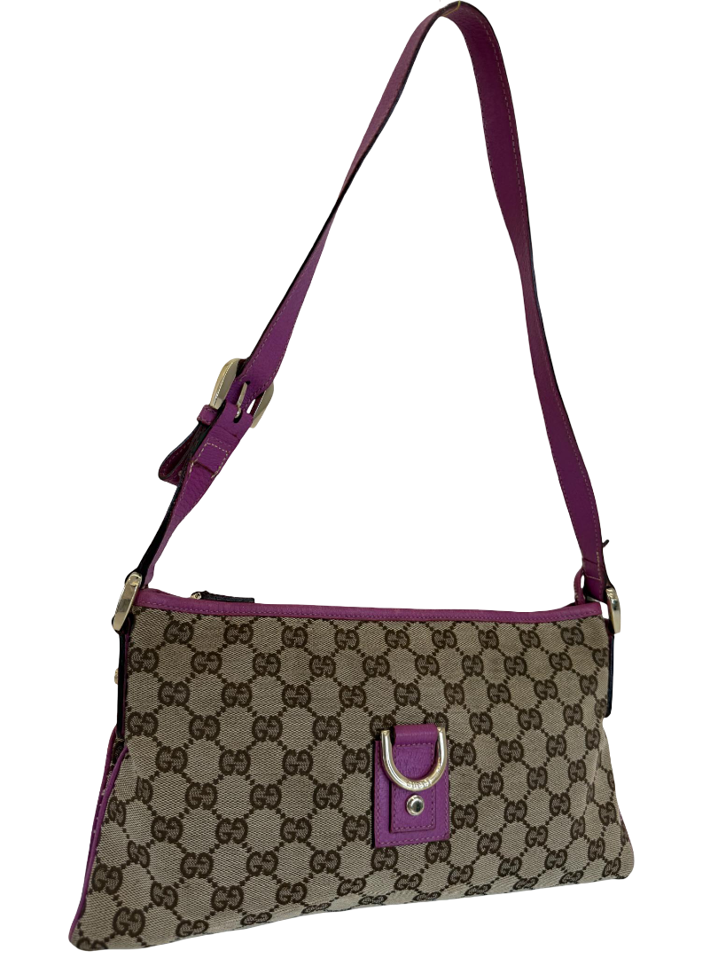 Gucci Beige/Pink GG Canvas Small Abbey Shoulder Bag