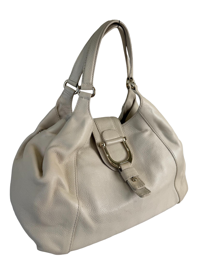 Gucci Greenwich Ivory Pebbled Leather Shoulder Bag