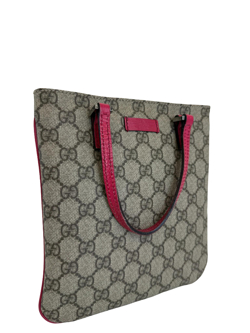 Gucci Beige/Pink GG Supreme Mini Vertical Tote