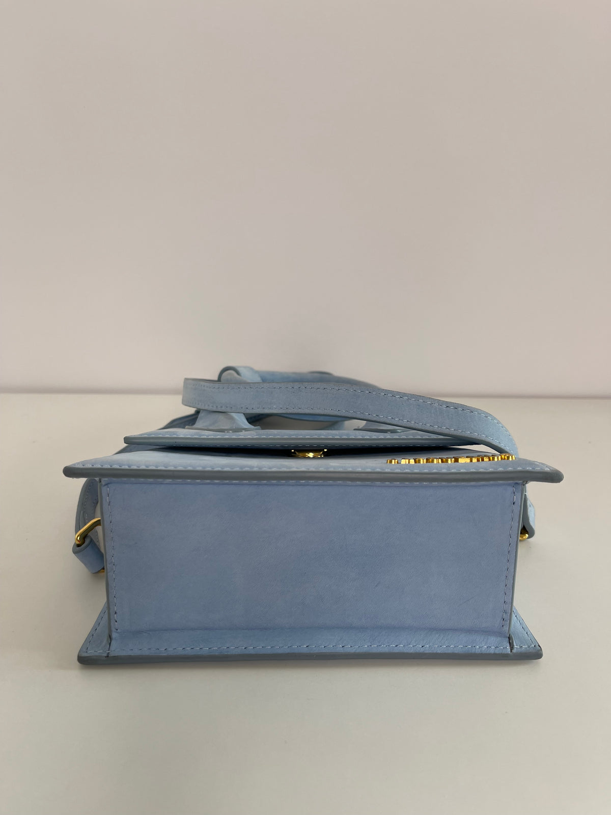 Jacquemus Le Chiquito Noeud Light Blue Suede Bag