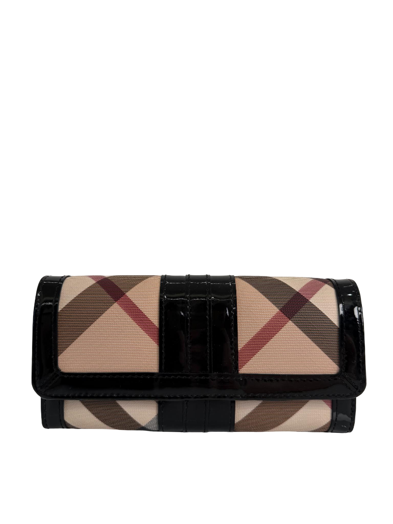 Burberry Nova Check Coated Canvas Continental Wallet