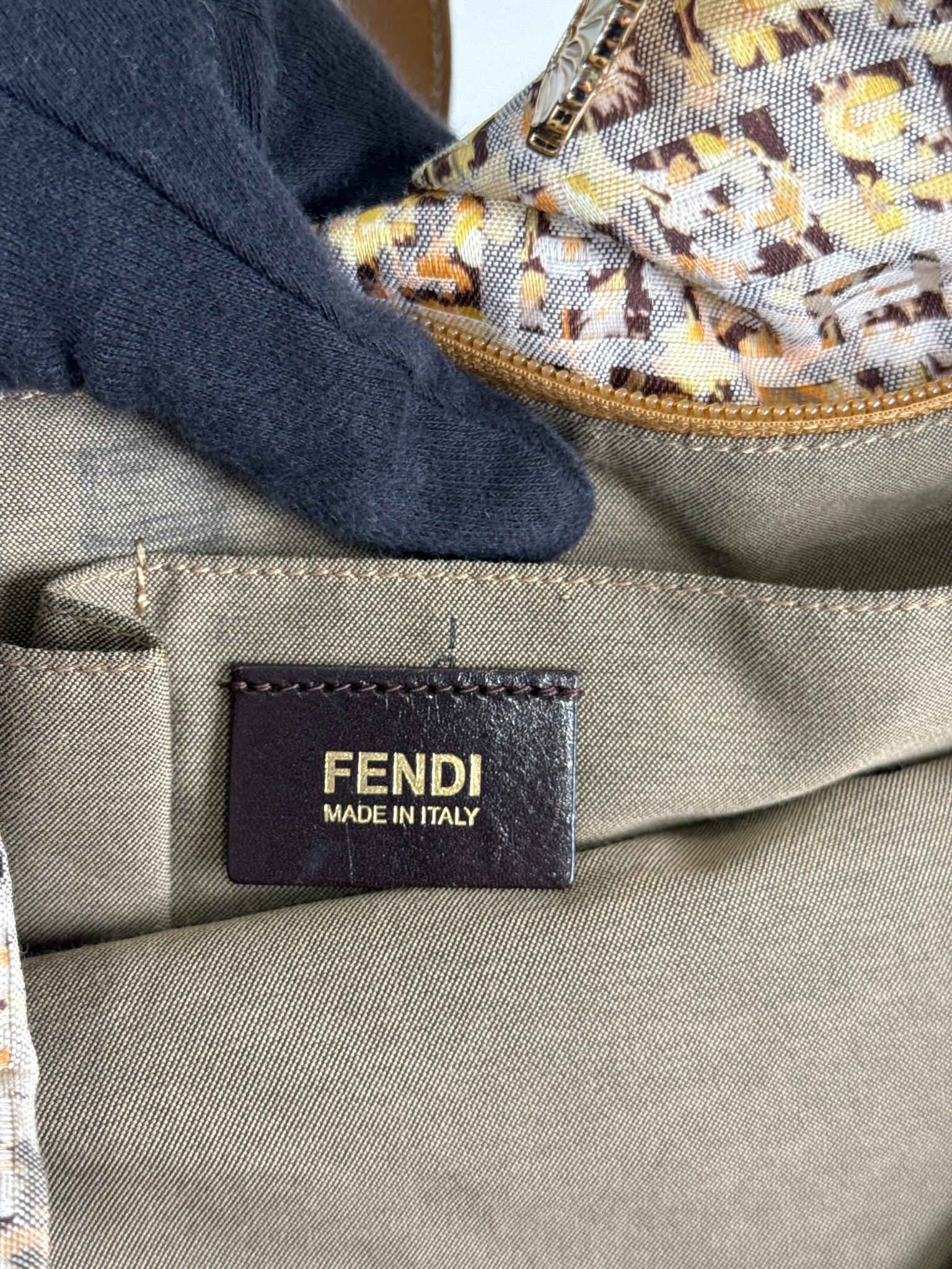 Fendi Zucchino Floral Print Canvas Superstar Mini Shopping Tote Bag