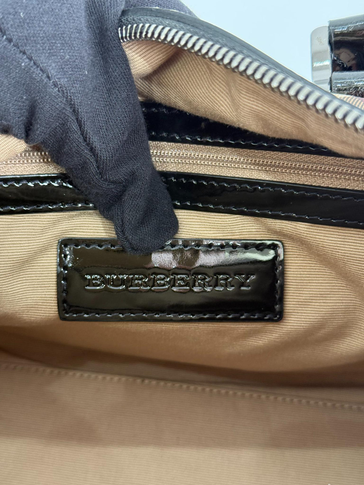Burberry Beige/Black Supernova Check Boston Bag (1)