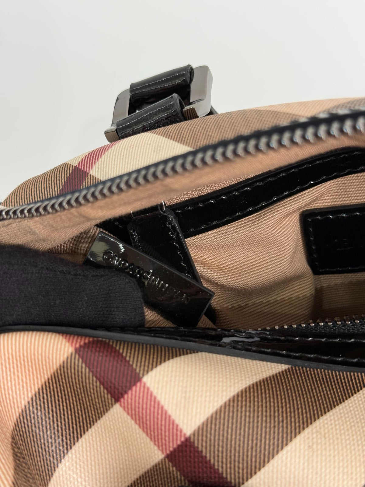 Burberry Beige/Black Supernova Check Boston Bag (1)