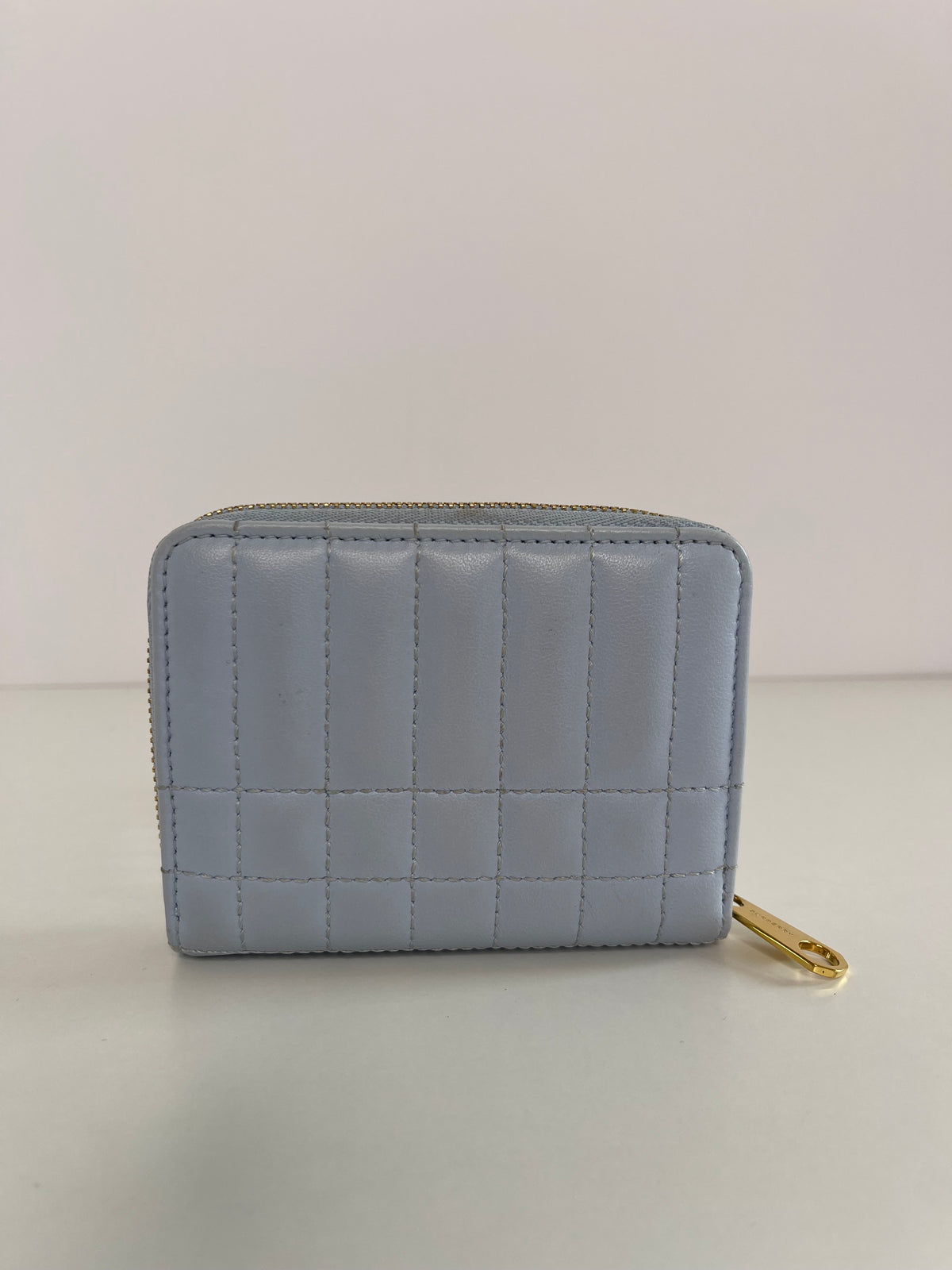 Burberry Lola Zip Light Blue Quilted Wallet
