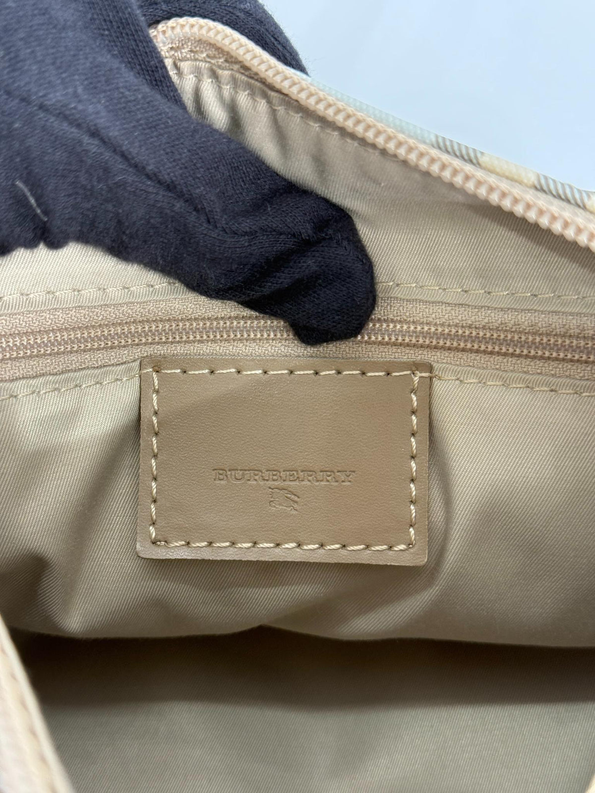 Burberry Blue/Brown Nova Check PVC Boston Bag