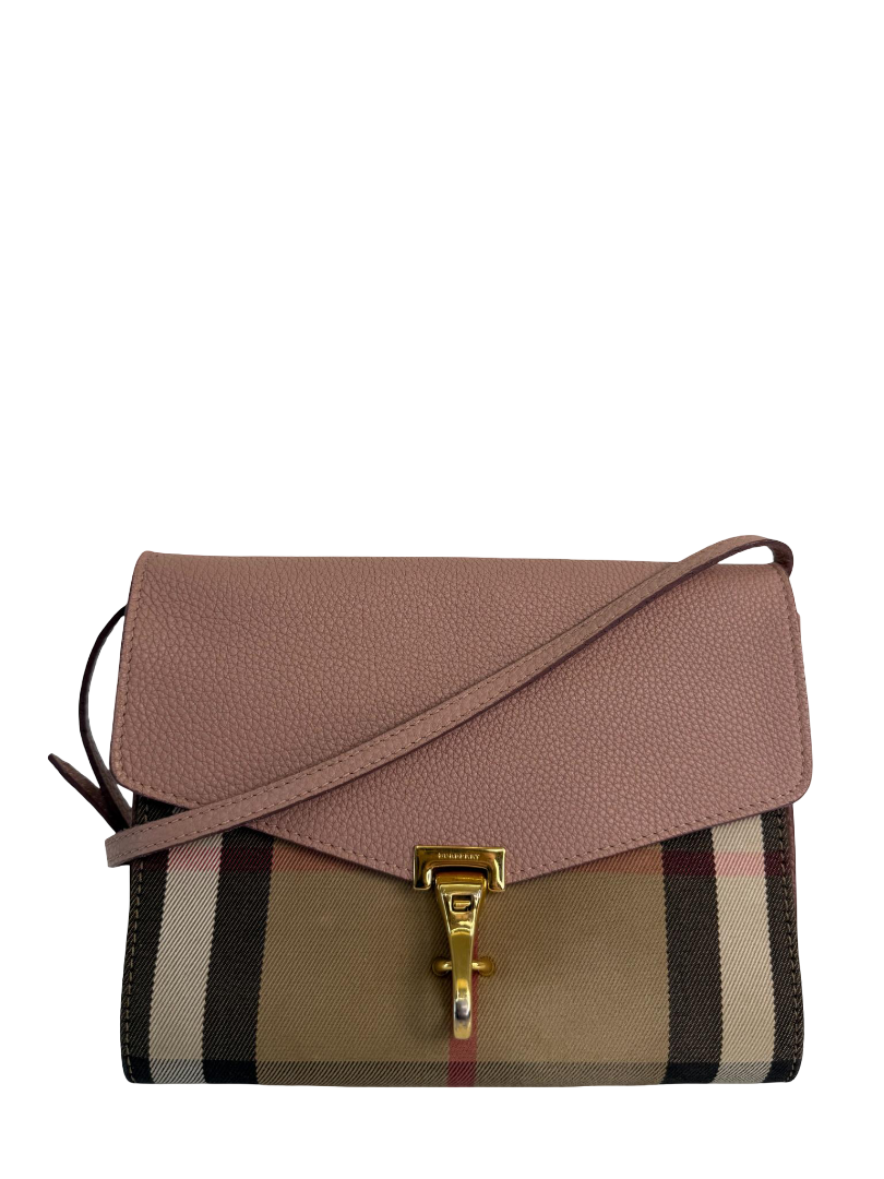 Burberry Derby Calfskin House Check Macken Crossbody Bag