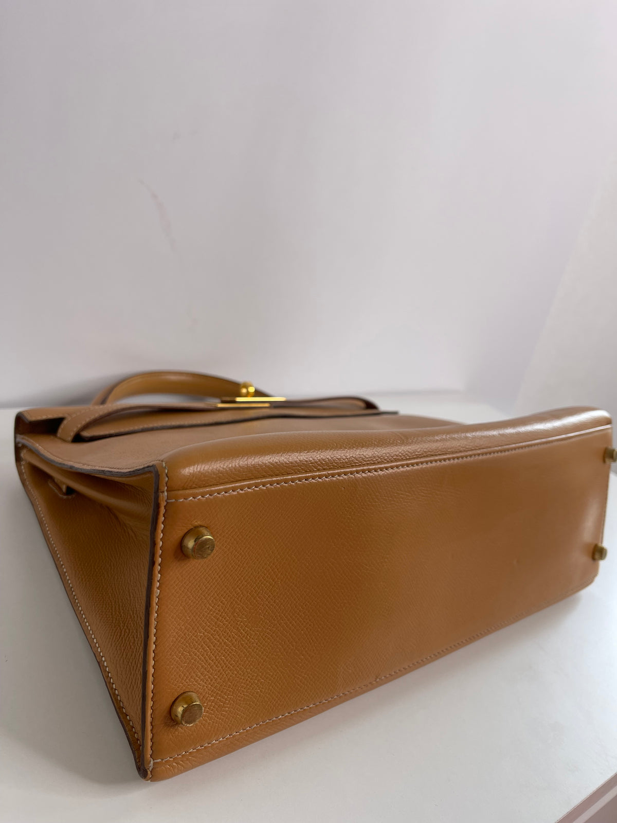 Hermès Vintage Kelly 32 Epsom Gold Leather GH