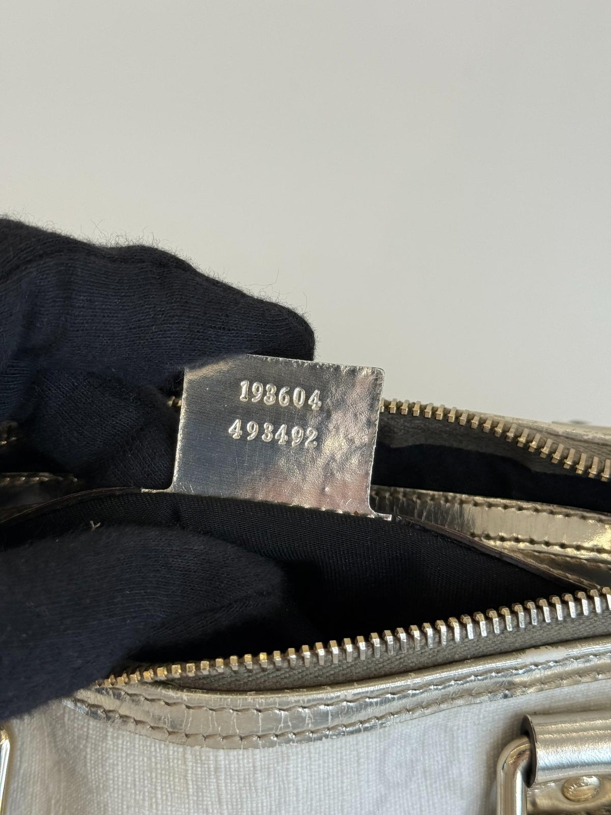 Gucci Small White/Silver GG Coated Canvas Joy Boston Bag