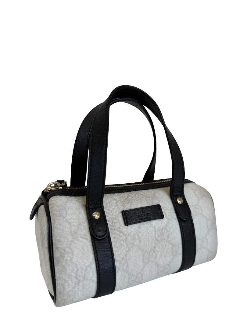 Gucci Black/White GG Coated Canvas Mini Joy Boston Bag