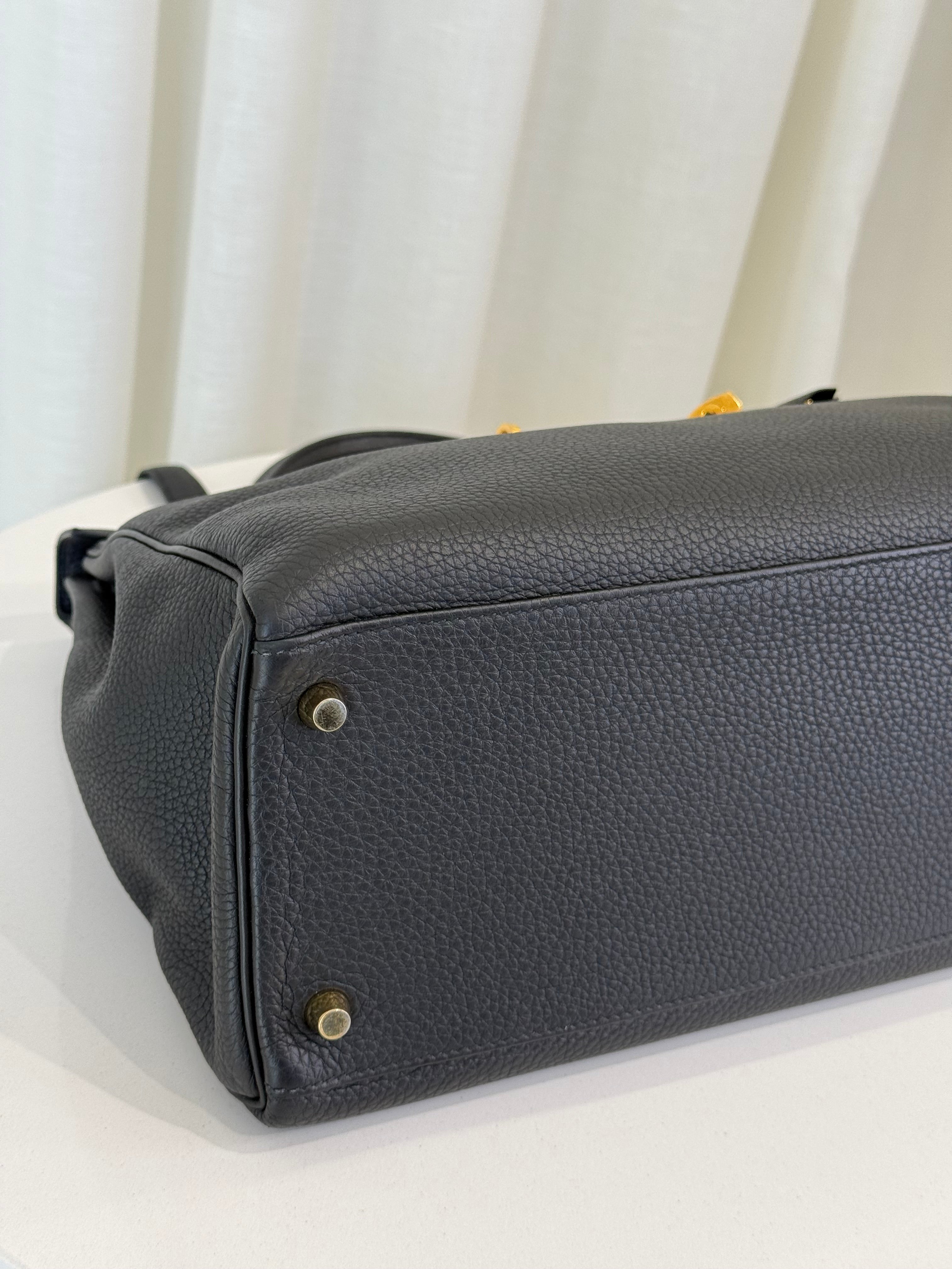 Hermès Kelly 35 Black Togo Retourne GHW