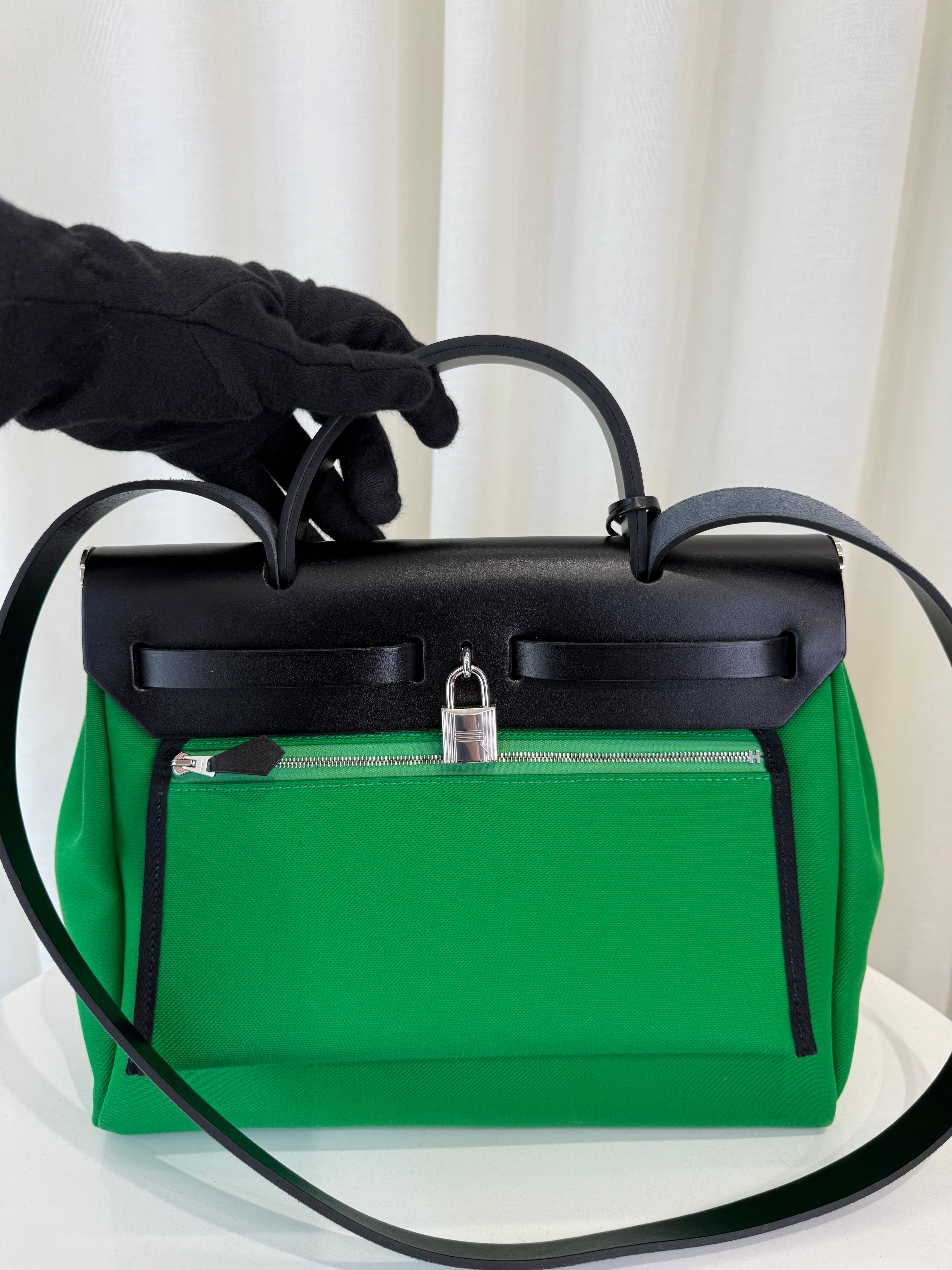 Hermès Herbag Zip 31 Laque Bag Green Palladium Hardware