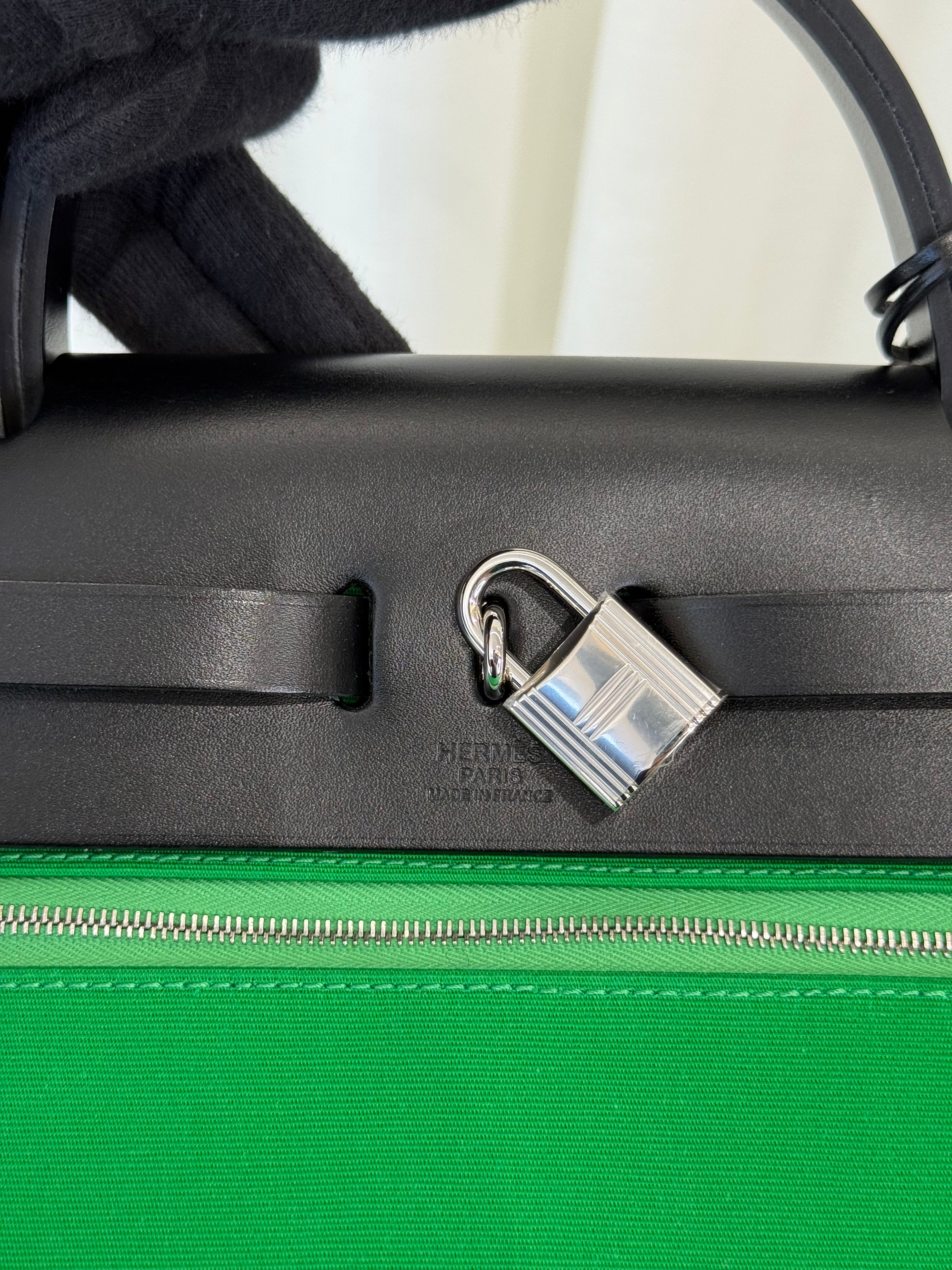 Hermès Herbag Zip 31 Laque Bag Green Palladium Hardware