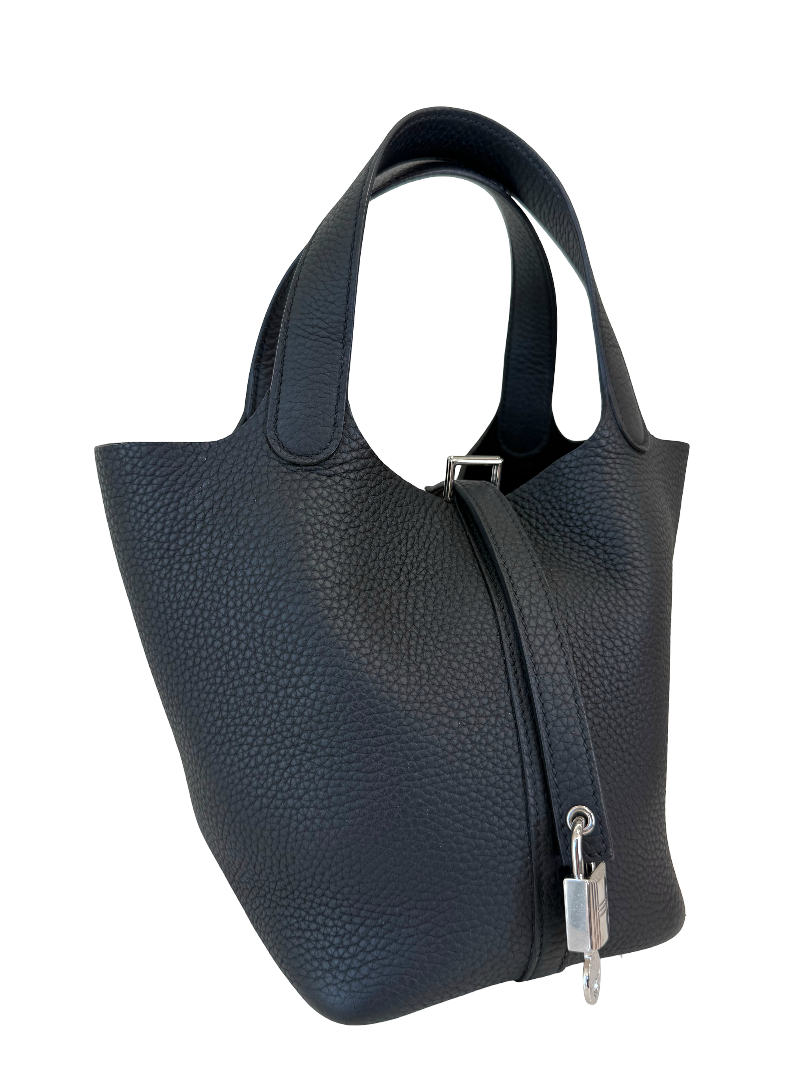 Hermès Picotin Lock 18 Black Clemence Leather PHW