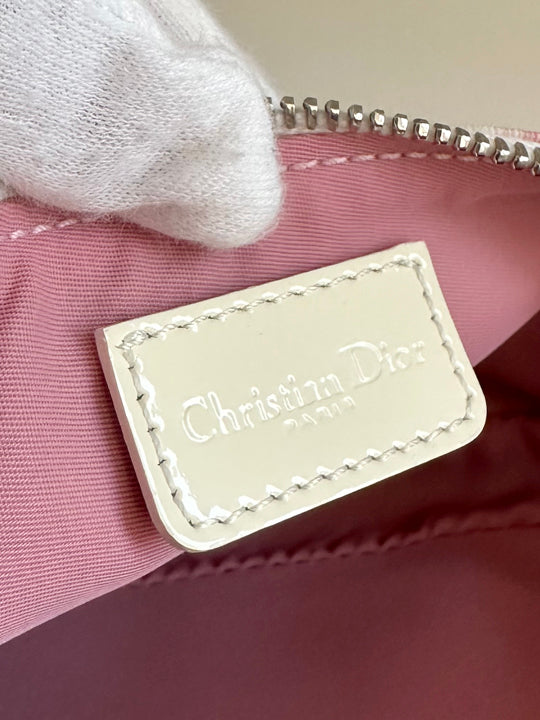 Christian Dior Pink/White Monogram Mini Saddle Bag