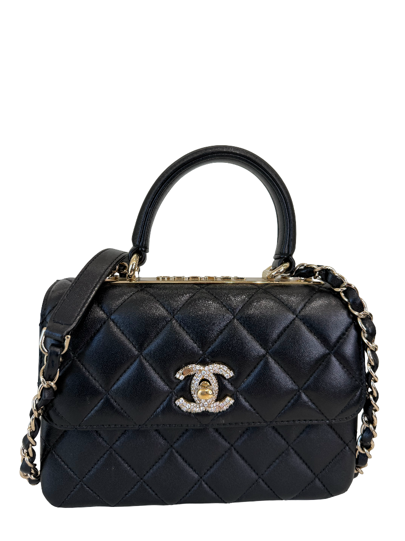 Chanel Trendy CC Mini Flap Bag Black Lambskin GHW