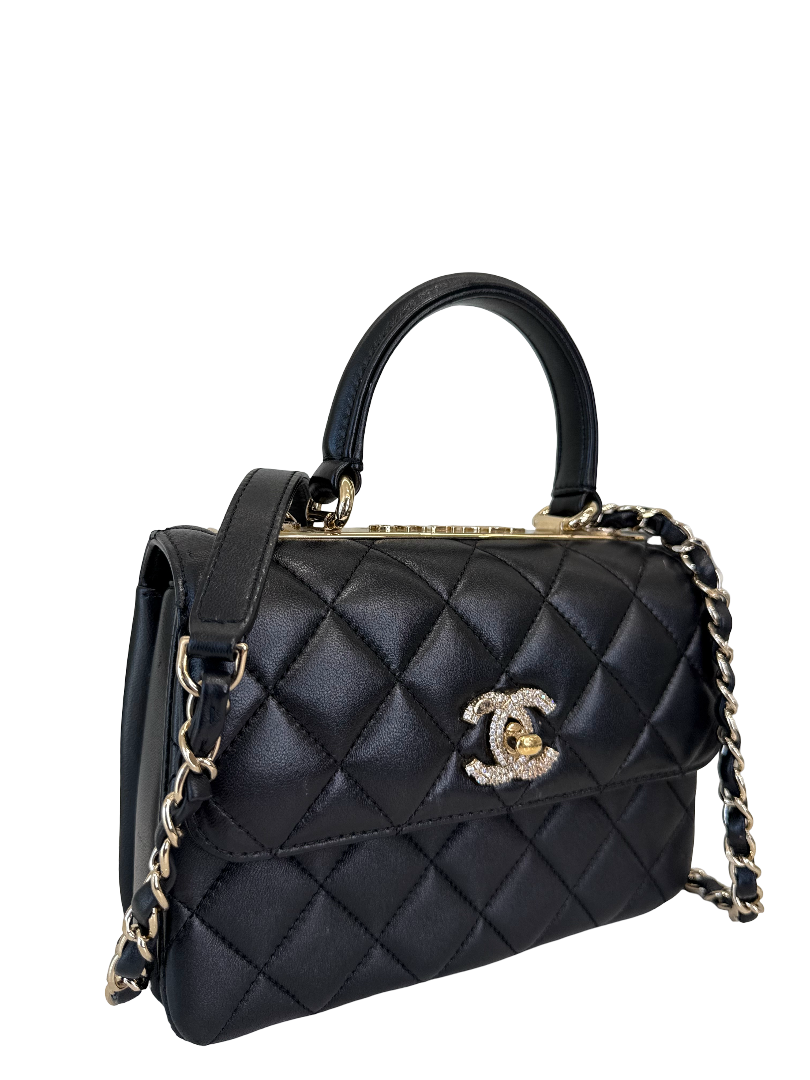 Chanel Trendy CC Mini Flap Bag Black Lambskin GHW