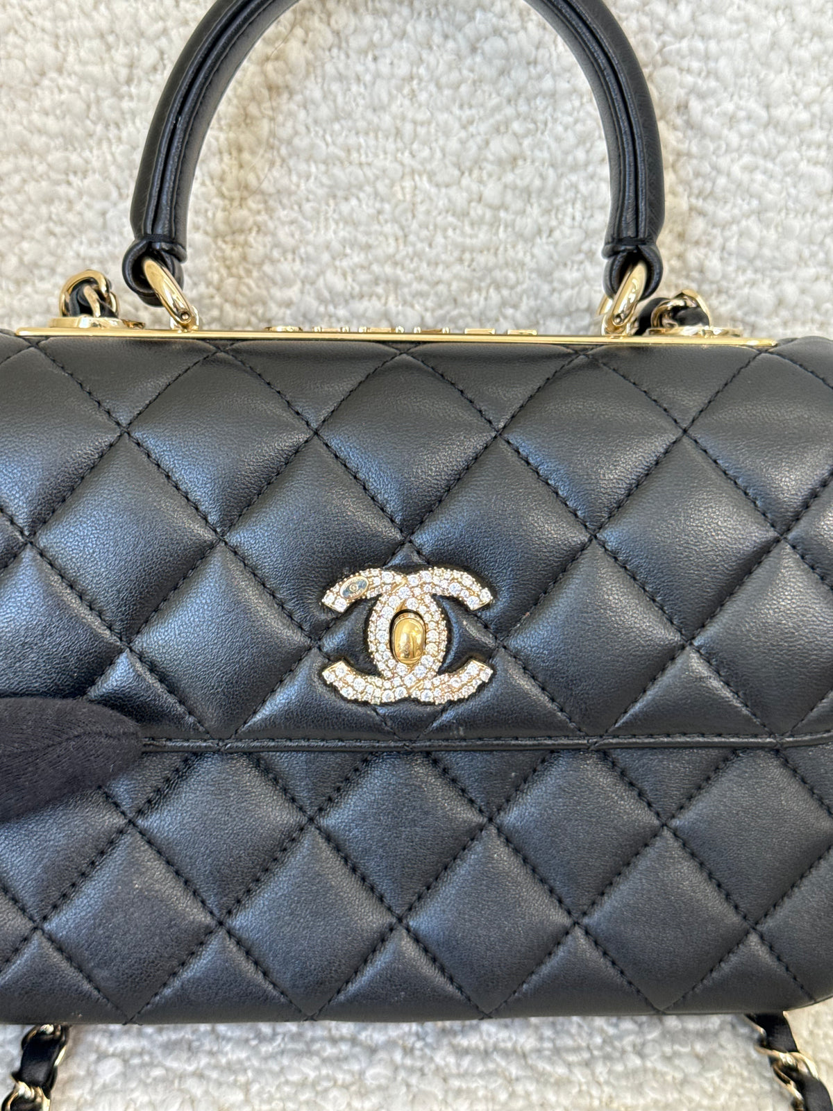 Chanel Trendy CC Mini Flap Bag Black Lambskin GHW