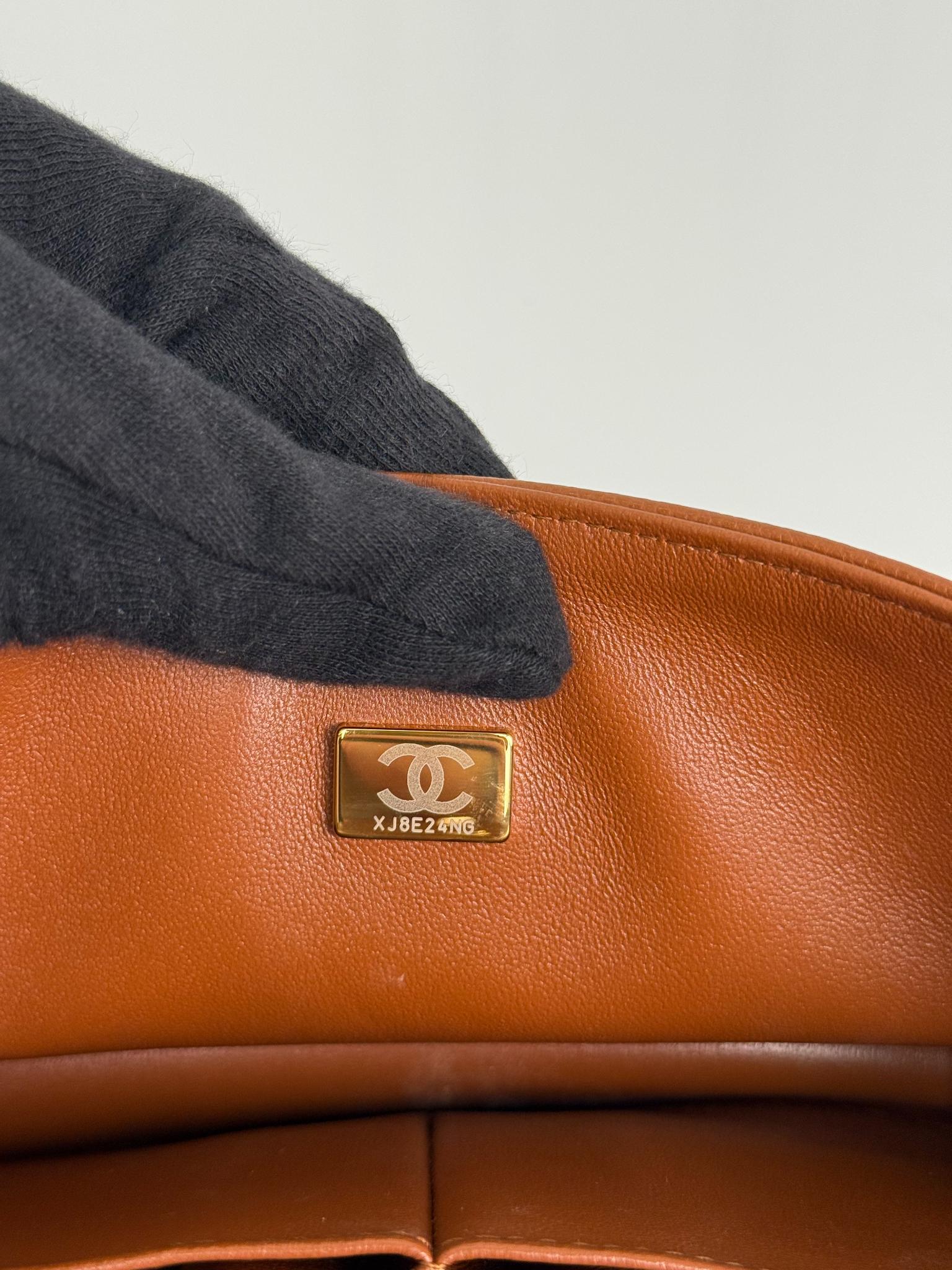 Chanel Classic Double Flap Small Light Brown Caviar Shoulder Bag