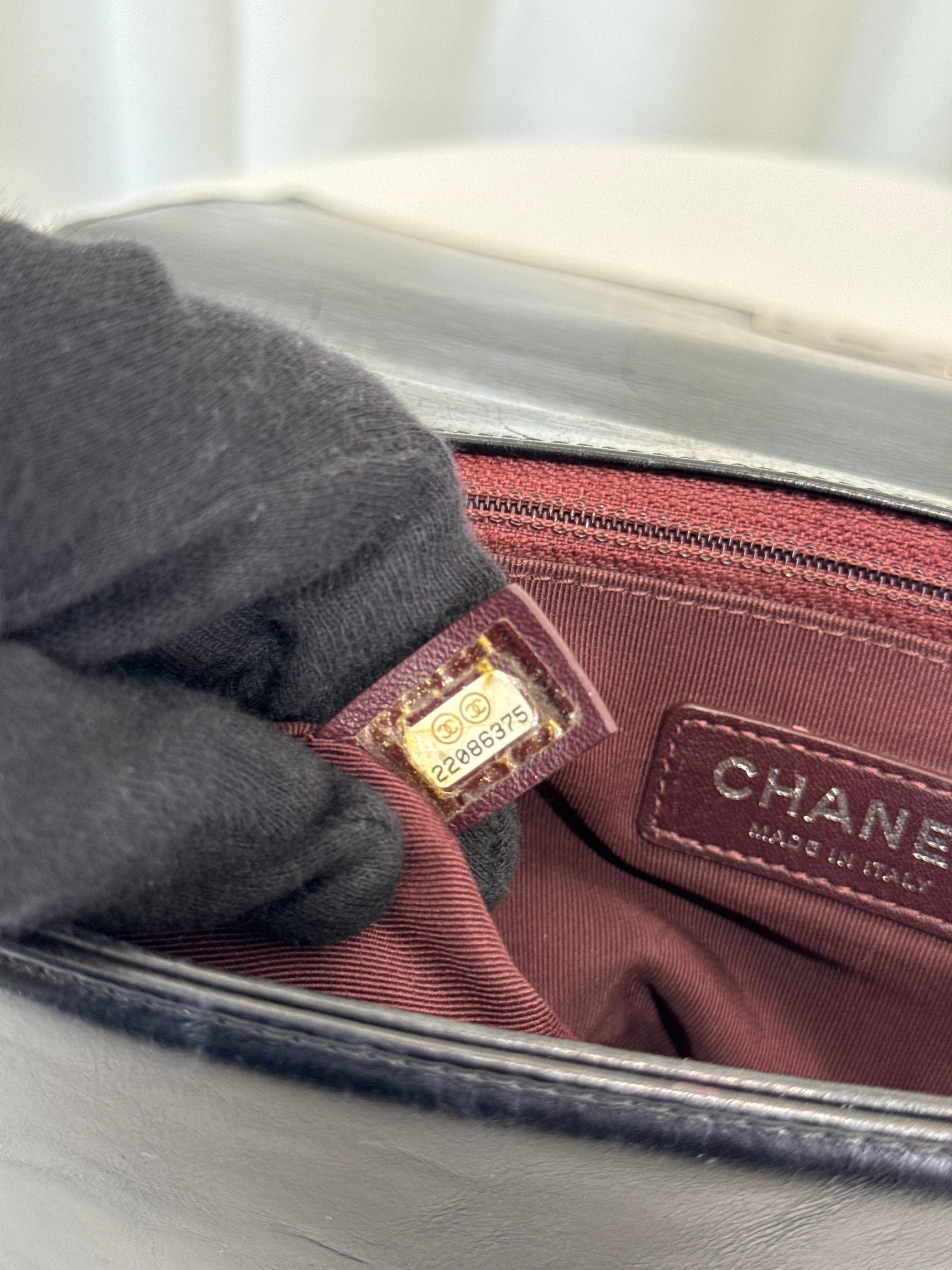 Chanel Boy New Medium Chained Quilted Glazed Calfskin Flap Bag