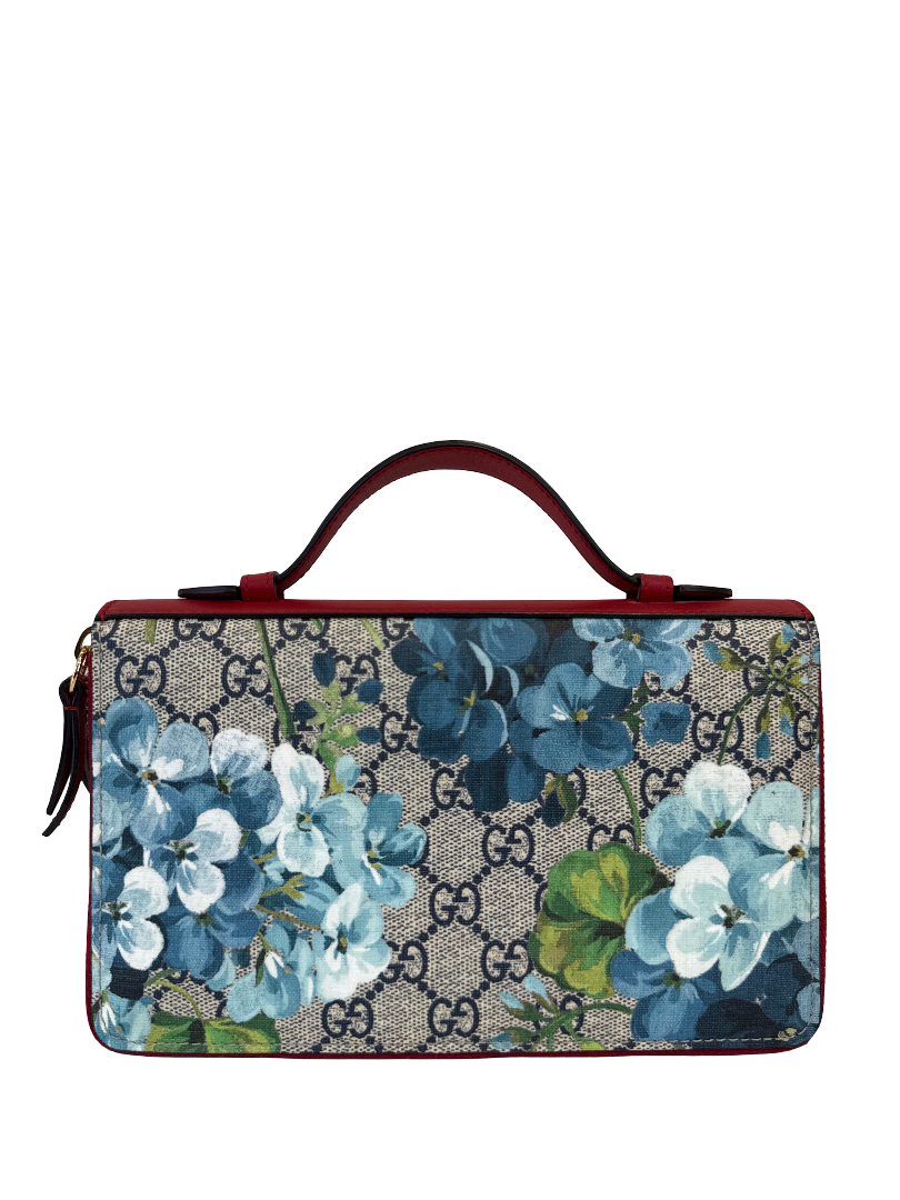 Gucci GG Supreme Blooms Zip Around Organizer