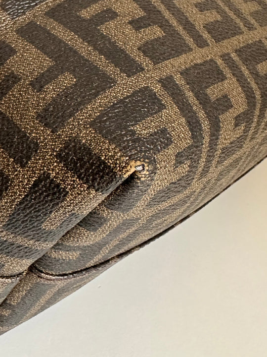 Fendi Brown Zucca FF Roll Small Tote Bag