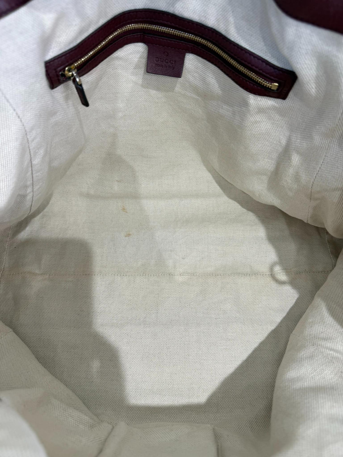 Gucci Burgundy Pebbled Leather Large Soho XL Tote Bag