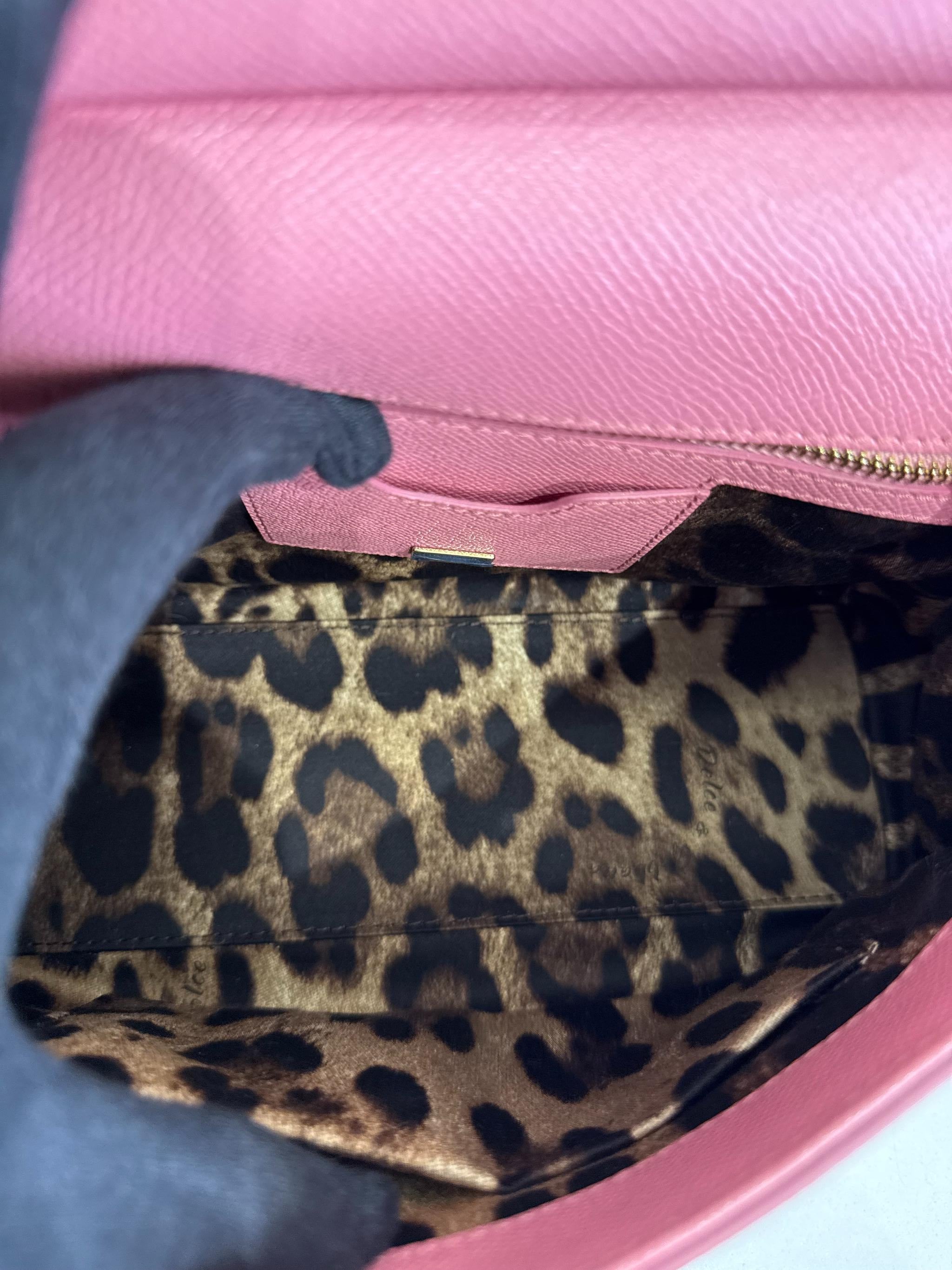 Dolce Gabbana Pink Dauphine Leather Medium Miss Sicily Top Handle Bag