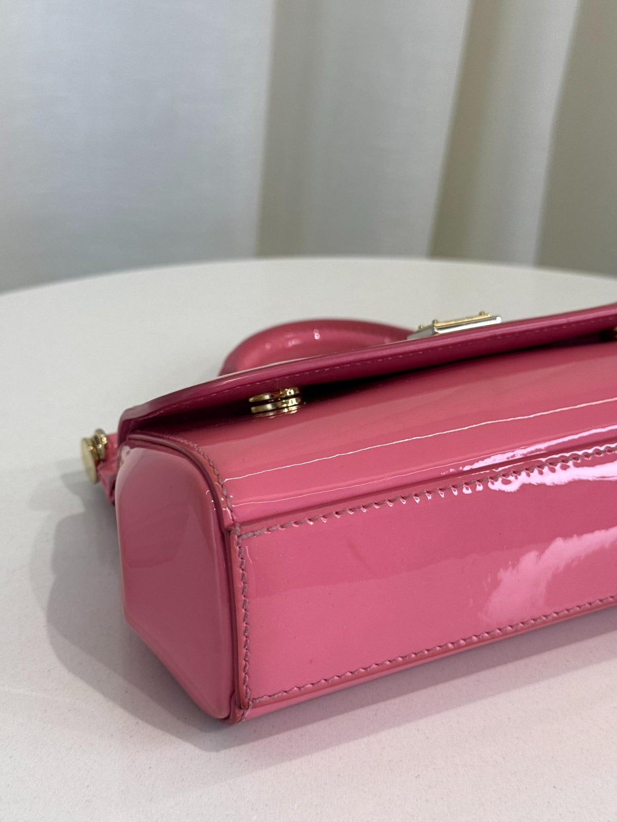 Dolce Gabbana Glossy Pink Old Small Miss Sicily Top Handle Bag