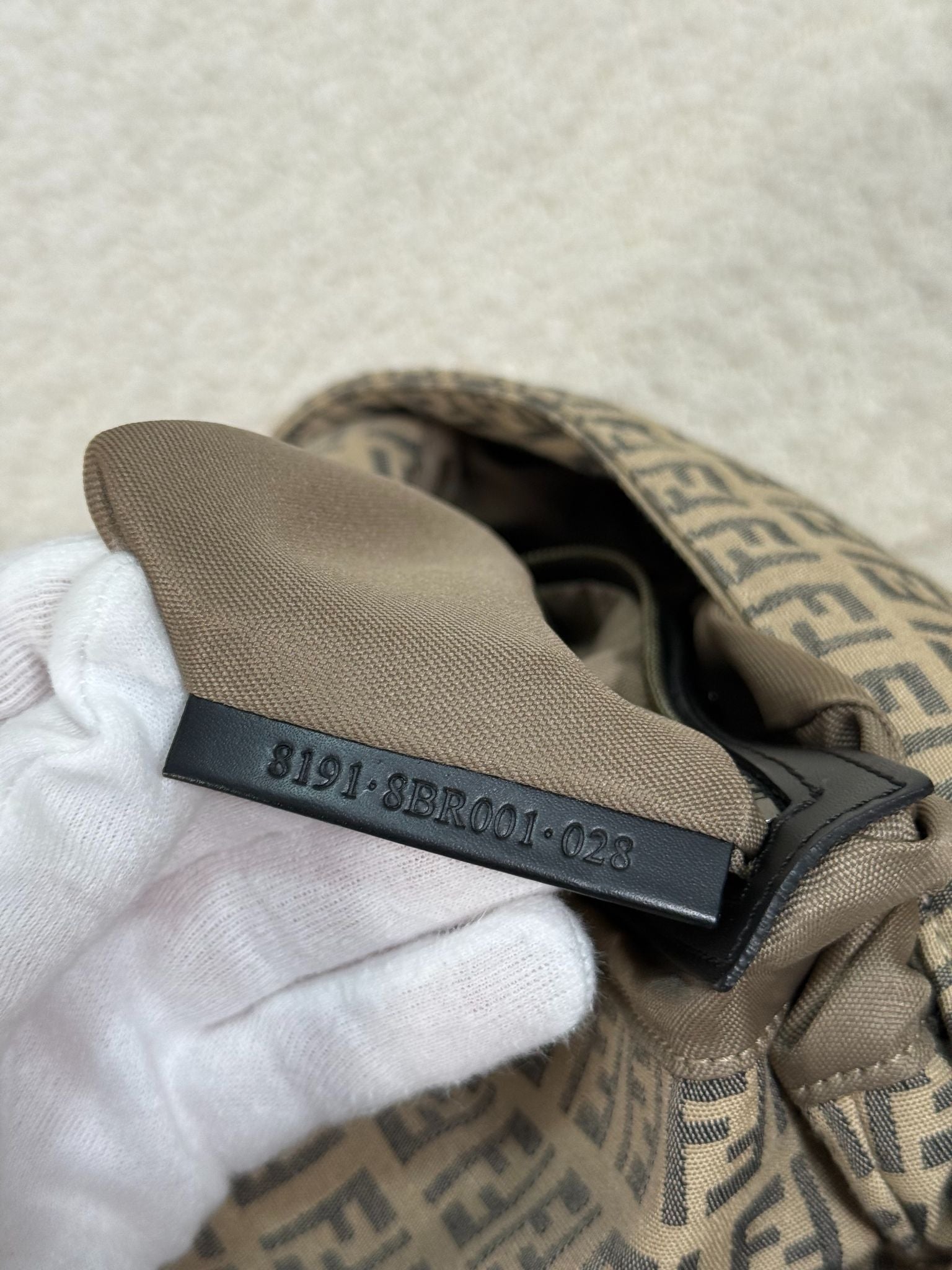 Fendi Beige/Brown Zucchino Canvas Mamma Baguette Shoulder Bag