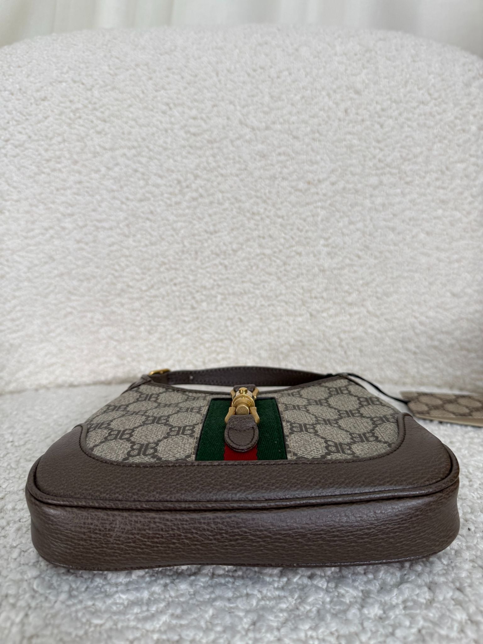 Balenciaga x Gucci Beige/Ebony Coated Canvas/Leather The Hacker Project 1961 Mini Jackie Bag