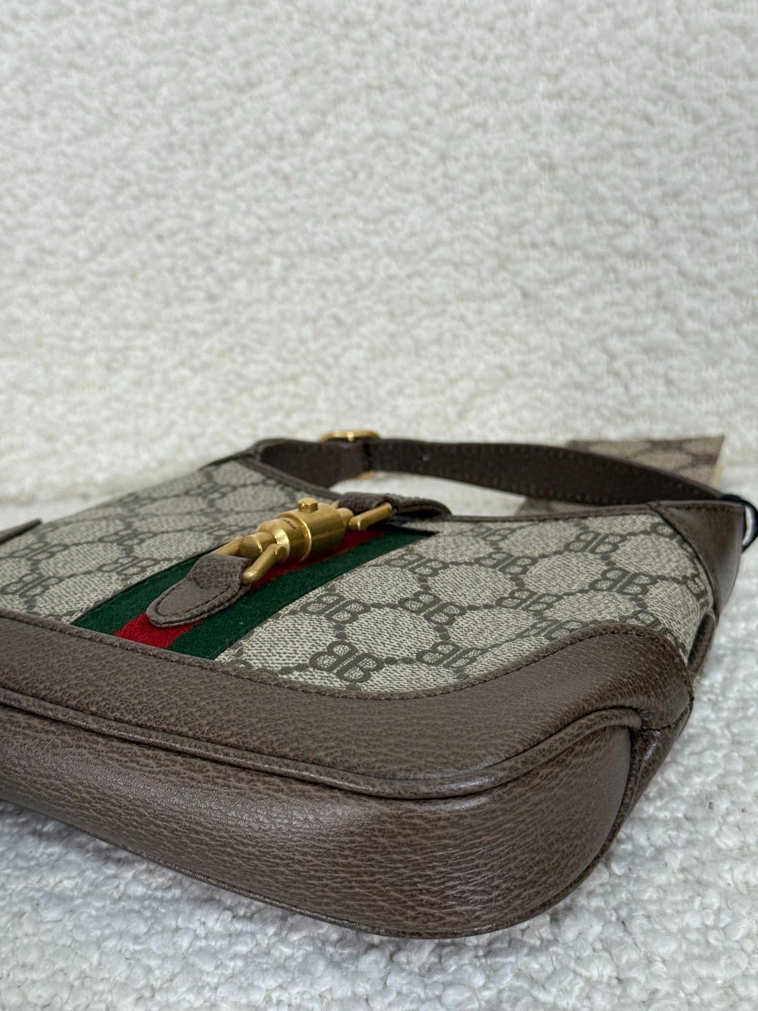 Balenciaga x Gucci Beige/Ebony Coated Canvas/Leather The Hacker Project 1961 Mini Jackie Bag