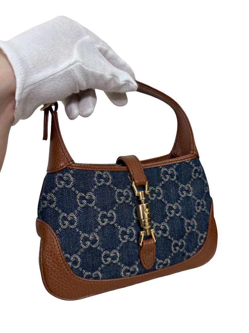 Gucci Mini Jackie 1961 GG Denim Hobo Bag