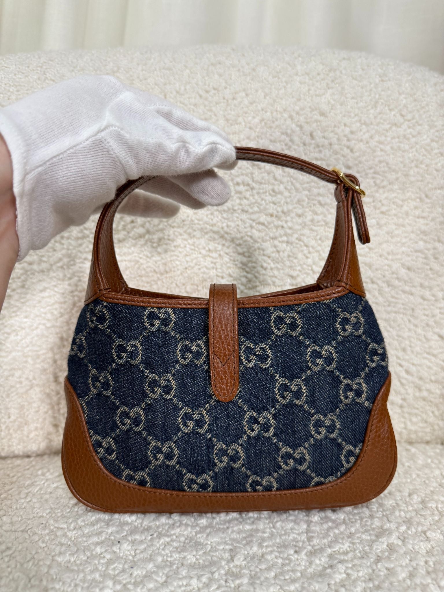 Gucci Mini Jackie 1961 GG Denim Hobo Bag