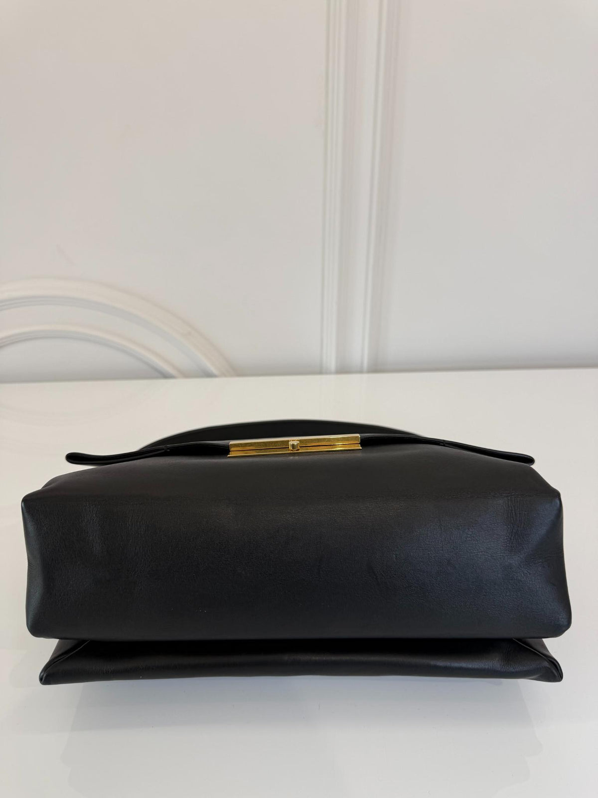 Celine Black Smooth Calfskin Blade Flap Bag