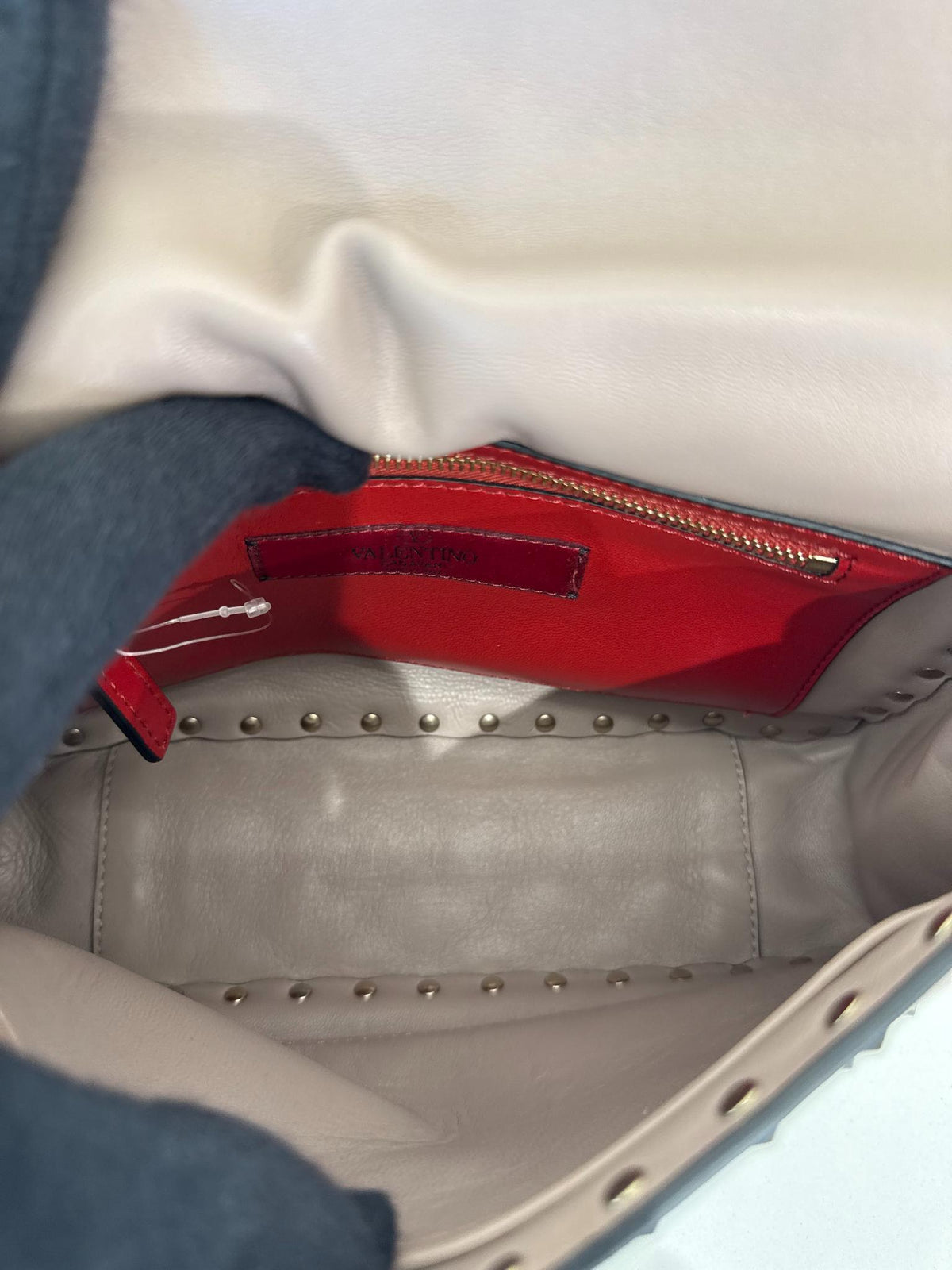 Valentino Garavani Medium Rockstud Spike Quilted Bag Poudre