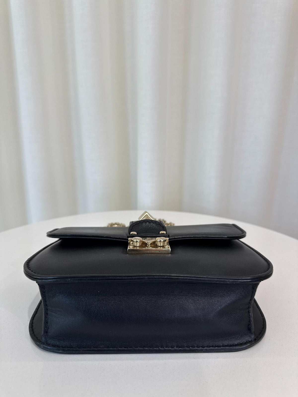 Valentino Garavani Small Rockstud Glam Lock Shoulder Bag Black