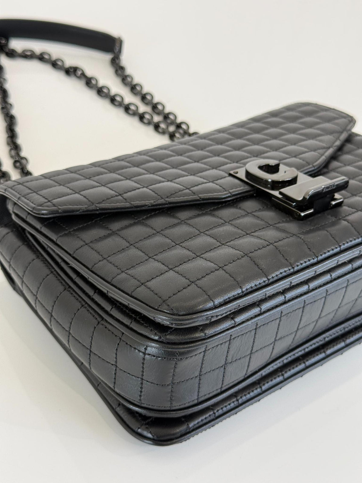 Celine Medium C Bag Black Quilted Calfskin Leather