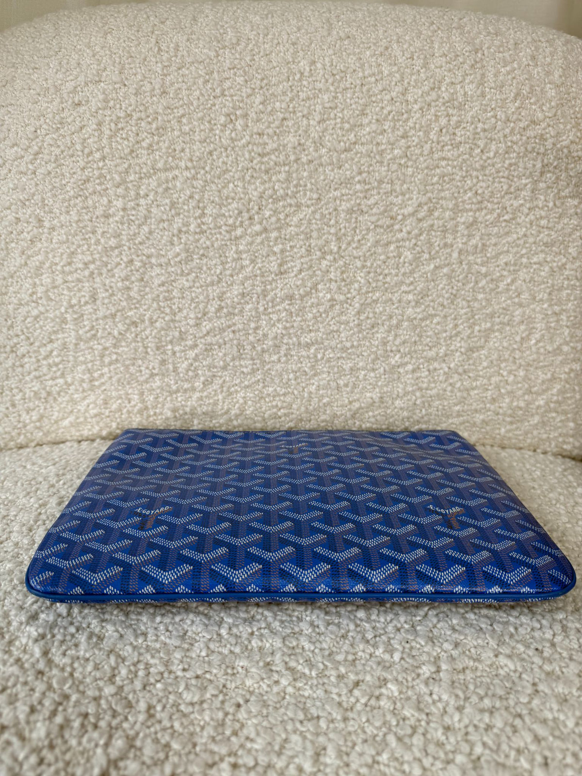Goyard Senat MM Blue Goyardine Canvas Pouch