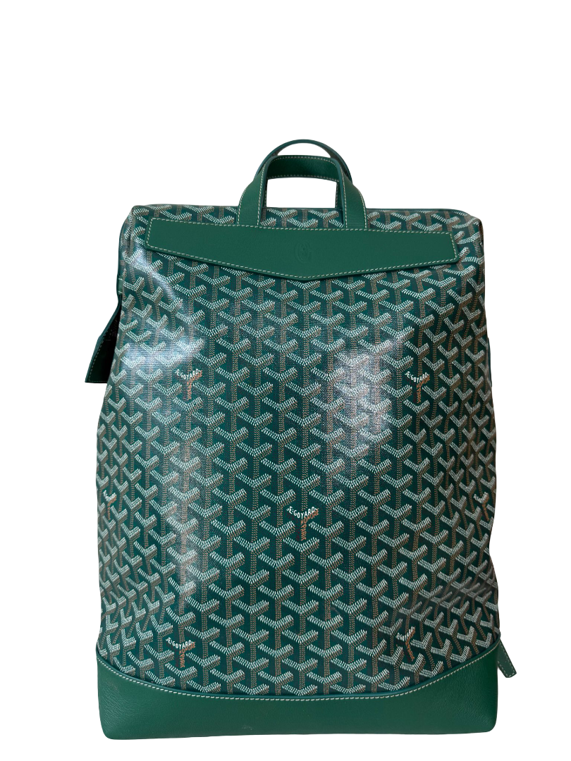 Goyard Cisalpin Green Goyardine Canvas Backpack