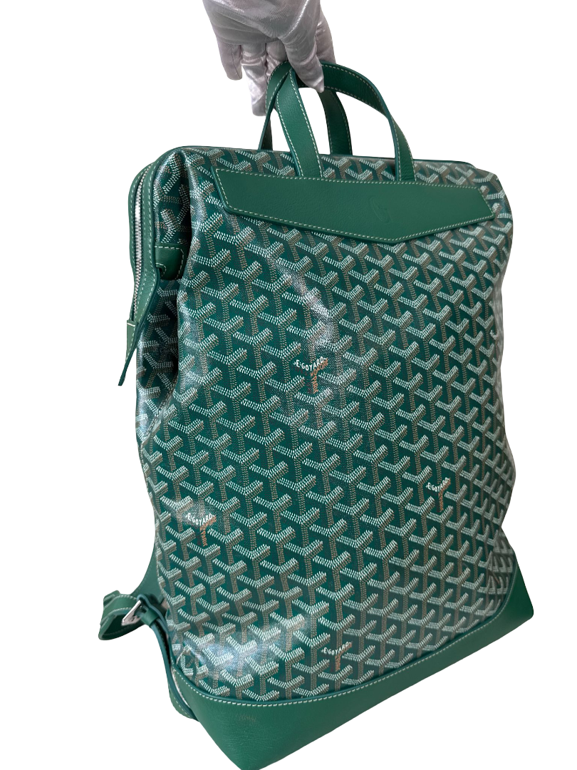 Goyard Cisalpin Green Goyardine Canvas Backpack