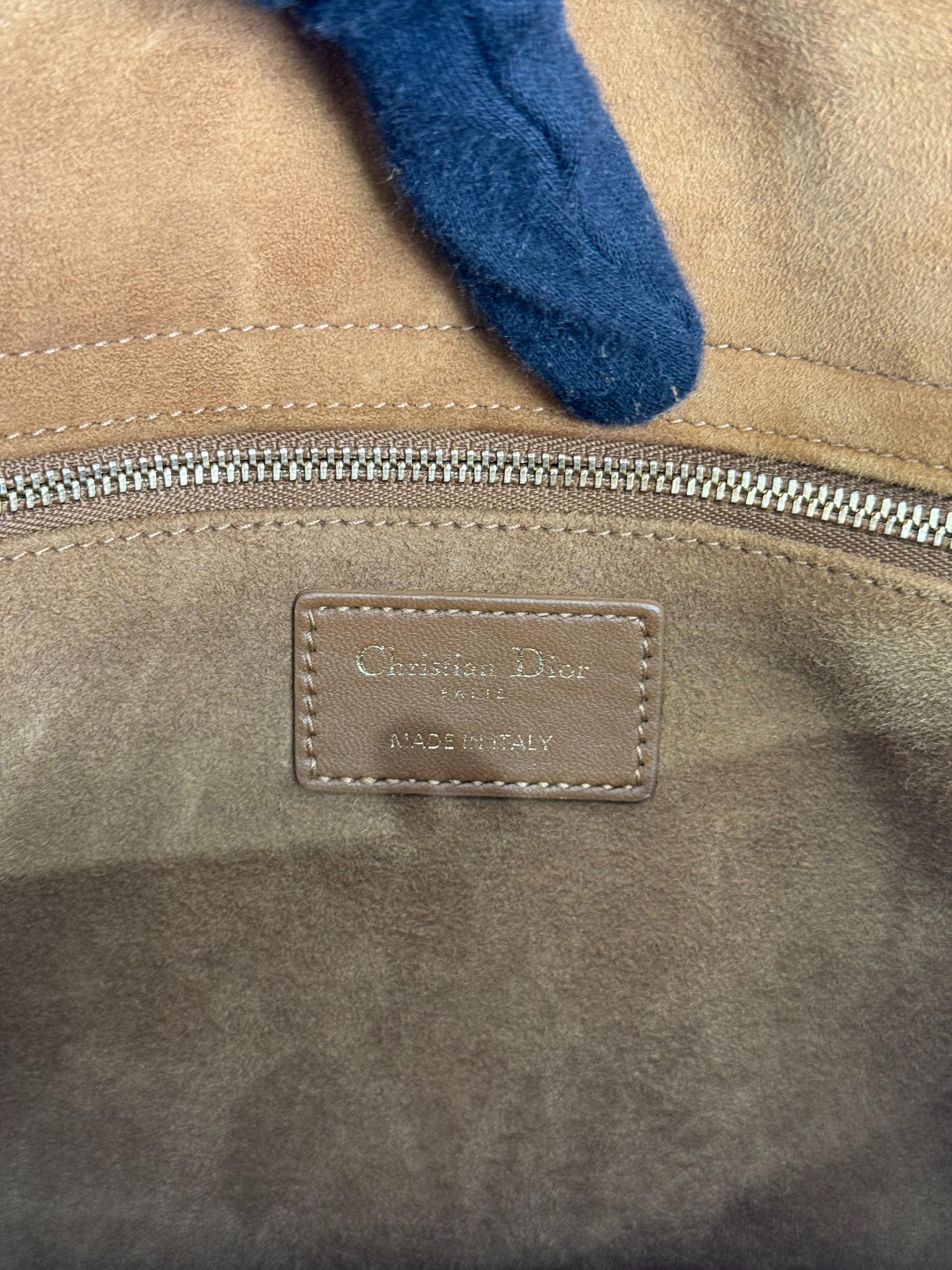 Christian Dior Large Tan Lady Dior Lambskin Cannage