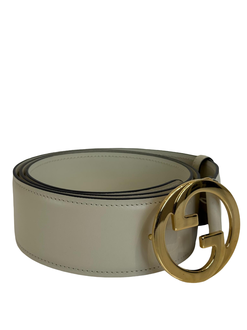 Gucci GG Blondie White Calfskin Leather Belt