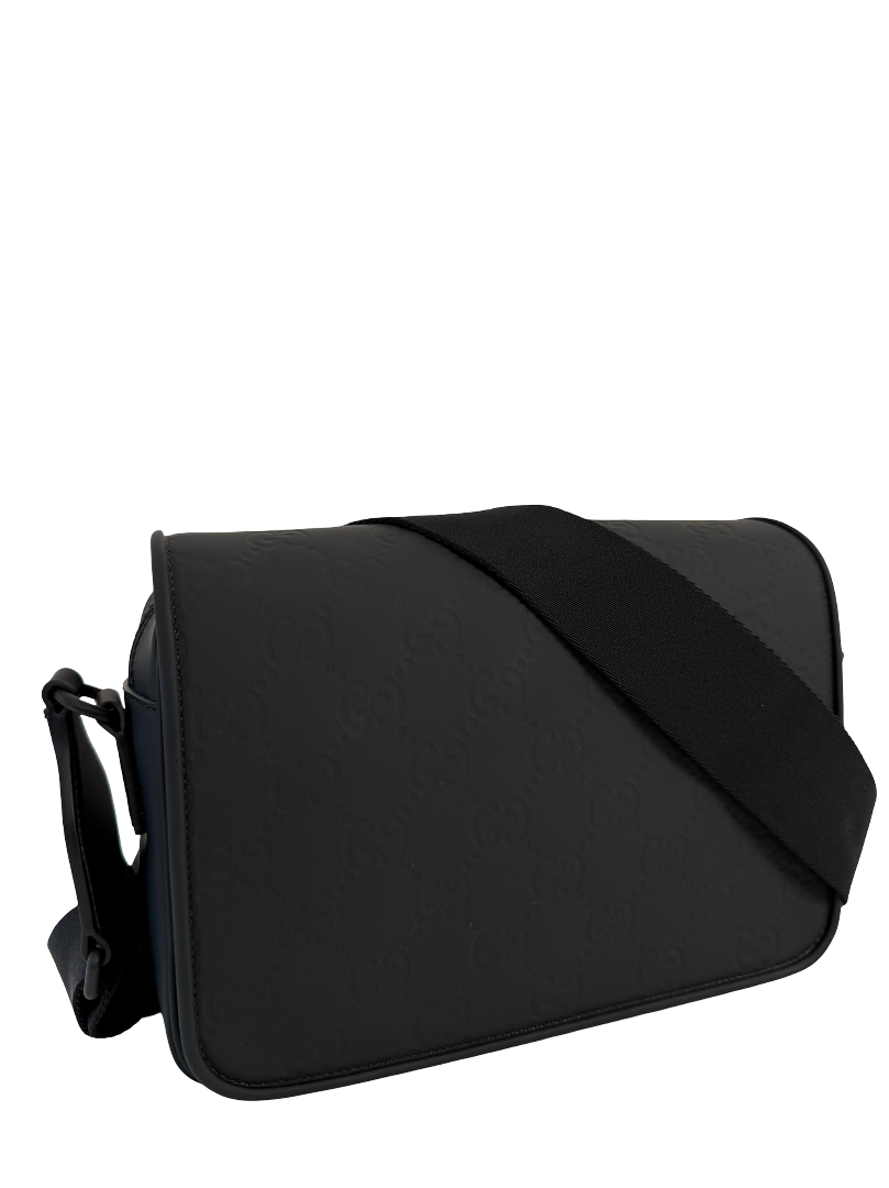 Gucci GG Rubber Effect Black Crossbody Bag