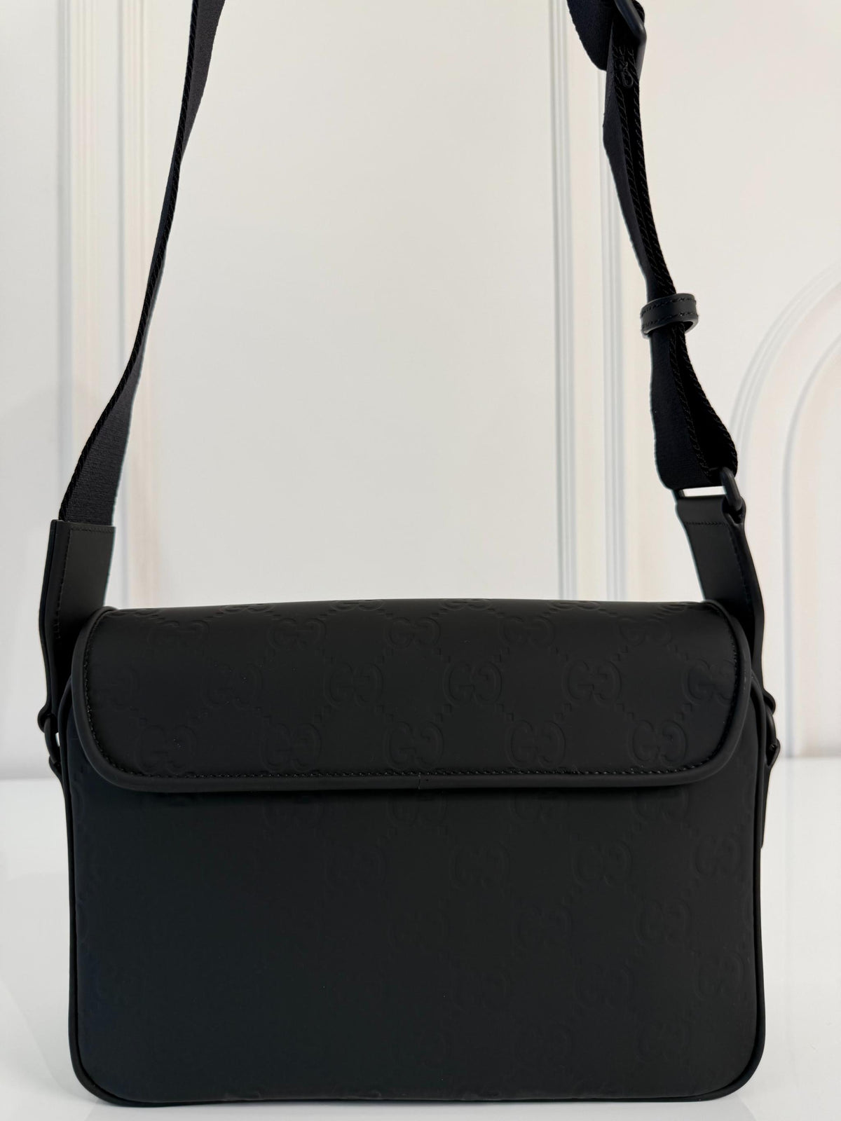 Gucci GG Rubber Effect Black Crossbody Bag