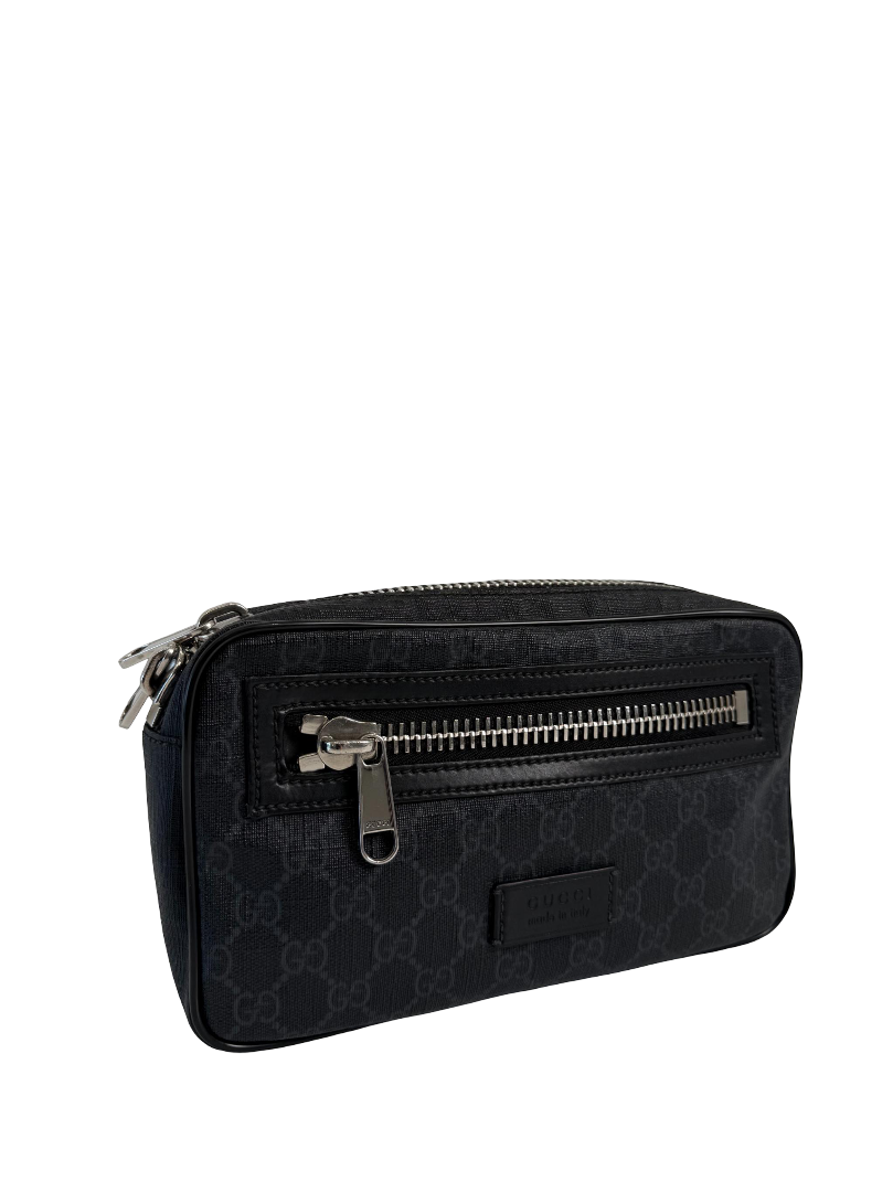 Gucci Black GG Supreme Coated Canvas Pouch