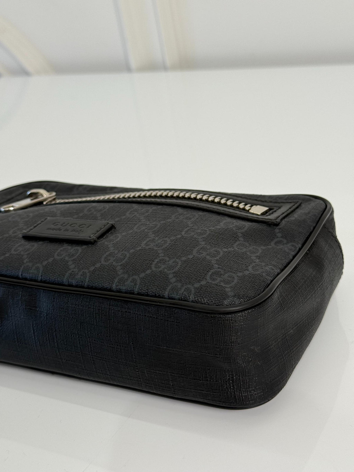 Gucci Black GG Supreme Coated Canvas Pouch