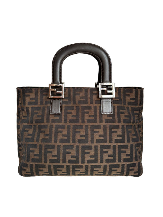 Fendi FF Zucca Canvas Small Top Handle Tote
