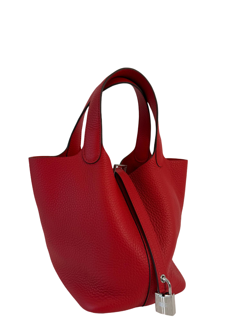 Hermès Picotin Lock 18 Taurillon Clemence Rouge Tomate